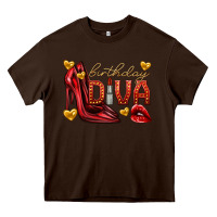 Chocolate Brown birthday diva Heavy Core Tee - texasbilliewilder