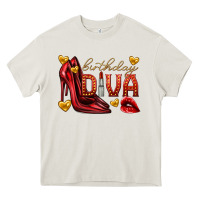 Cream birthday diva Heavy Core Tee - texasbilliewilder