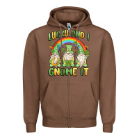 Chestnut lucky and i gnome it Zipper Hoodie - MaliasSmallBusiness