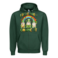 Sports Green lucky and i gnome it Zipper Hoodie - MaliasSmallBusiness