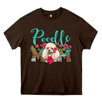 Chocolate Brown poodle mom Heavy Core Tee - Artiststas