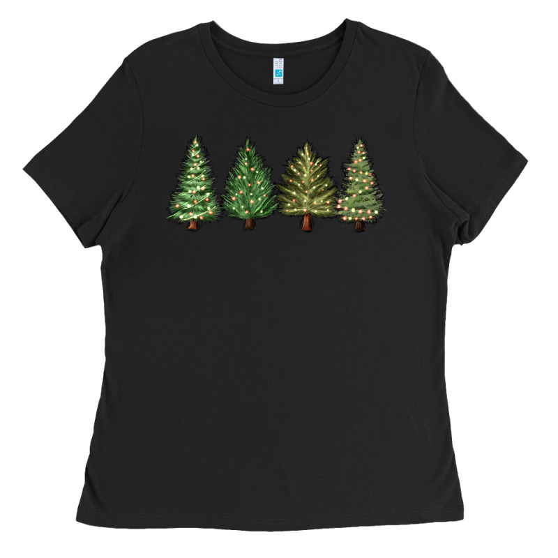 Christmas Trees Ladies Tee by MaliasSmallBusiness | Teevron