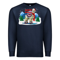 Navy fleece navidad alpaca mountains Premium Sweatshirt - LillyAllenDesigns
