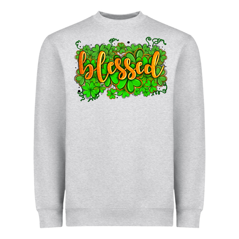 Blessed With  Shamrocks Heavyweight Sweatshirt by AdoDesignShop | Teevron