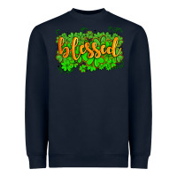 Navy blessed with  shamrocks Heavyweight Sweatshirt - AdoDesignShop