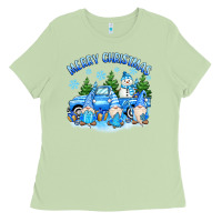 Matcha merry christmas snowman gnomes truck Ladies Tee - MaliasSmallBusiness
