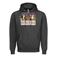 Charcoal Heather happy easter heifers Zipper Hoodie - MaliasSmallBusiness