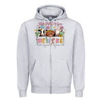 Heather Grey happy easter heifers Zipper Hoodie - MaliasSmallBusiness