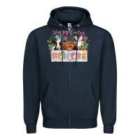 Navy happy easter heifers Zipper Hoodie - MaliasSmallBusiness