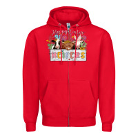 Red happy easter heifers Zipper Hoodie - MaliasSmallBusiness
