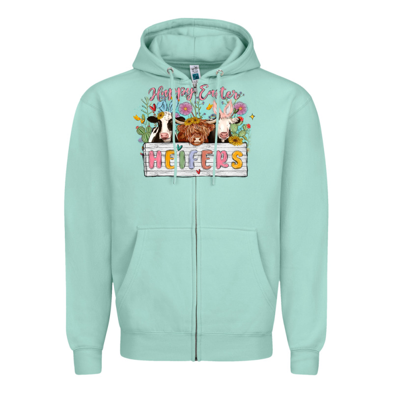 Happy Easter Heifers Zipper Hoodie by MaliasSmallBusiness | Teevron