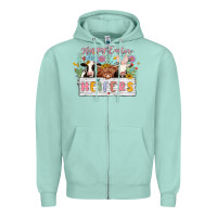 Seafoam happy easter heifers Zipper Hoodie - MaliasSmallBusiness