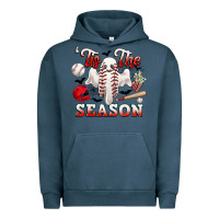Pigment Midnight Navy tis the season baseball halloween Urban Hoodie - CowGirlArtShop