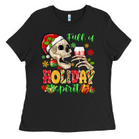 Black full of holiday spirit Ladies Tee - MaliasSmallBusiness
