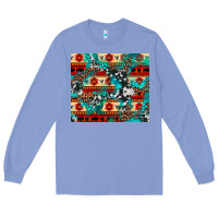 Colony Blue aztec leopard cowhide turquoise Long Sleeve Tee - BarkalooDesign
