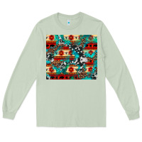 Matcha aztec leopard cowhide turquoise Long Sleeve Tee - BarkalooDesign