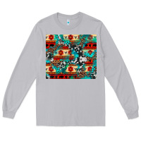 Moon Dust aztec leopard cowhide turquoise Long Sleeve Tee - BarkalooDesign