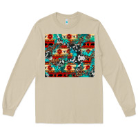 Mushroom aztec leopard cowhide turquoise Long Sleeve Tee - BarkalooDesign
