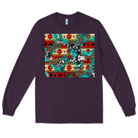Plum aztec leopard cowhide turquoise Long Sleeve Tee - BarkalooDesign