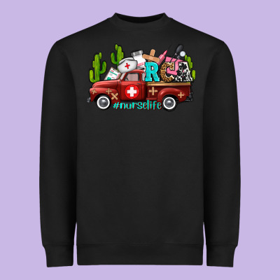 Rca Nurse Truck With Cactus Heavyweight Sweatshirt Designed By Adodesignshop