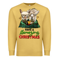 Antique Gold have a llamazing christmas alpaca head Premium Sweatshirt - LillyAllenDesigns