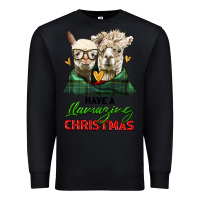 Black have a llamazing christmas alpaca head Premium Sweatshirt - LillyAllenDesigns