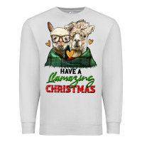 Dove Grey have a llamazing christmas alpaca head Premium Sweatshirt - LillyAllenDesigns