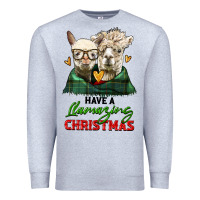 Heather Grey have a llamazing christmas alpaca head Premium Sweatshirt - LillyAllenDesigns
