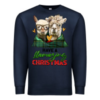 Navy have a llamazing christmas alpaca head Premium Sweatshirt - LillyAllenDesigns