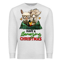 Oatmeal Heather have a llamazing christmas alpaca head Premium Sweatshirt - LillyAllenDesigns