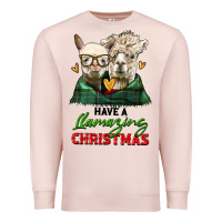 Pale Pink have a llamazing christmas alpaca head Premium Sweatshirt - LillyAllenDesigns
