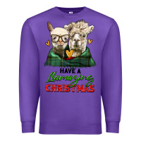 Purple have a llamazing christmas alpaca head Premium Sweatshirt - LillyAllenDesigns