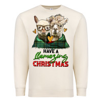 Sandshell have a llamazing christmas alpaca head Premium Sweatshirt - LillyAllenDesigns