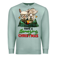 Seafoam have a llamazing christmas alpaca head Premium Sweatshirt - LillyAllenDesigns