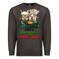 Smoke have a llamazing christmas alpaca head Premium Sweatshirt - LillyAllenDesigns
