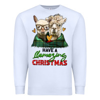White have a llamazing christmas alpaca head Premium Sweatshirt - LillyAllenDesigns