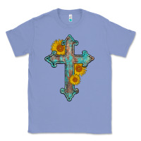 Colony Blue turquoise sunflower cross Classic Tee - AdoDesignShop