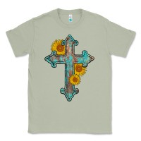 Matcha turquoise sunflower cross Classic Tee - AdoDesignShop
