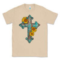 Mushroom turquoise sunflower cross Classic Tee - AdoDesignShop