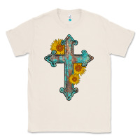 Turquoise Sunflower Cross Classic Tee | Teevron