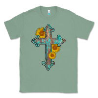 Sage turquoise sunflower cross Classic Tee - AdoDesignShop