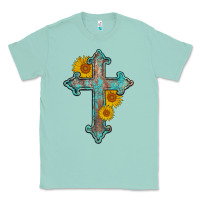 Seafoam turquoise sunflower cross Classic Tee - AdoDesignShop