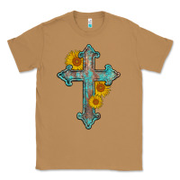 Toasted Coconut turquoise sunflower cross Classic Tee - AdoDesignShop