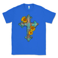 True Royal turquoise sunflower cross Classic Tee - AdoDesignShop