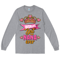 Heather Grey world's best nana ever Long Sleeve Tee - Jasminsmagicworld