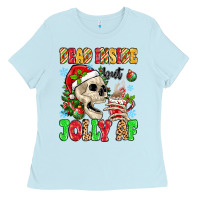 Baby Blue dead inside but jolly af Ladies Tee - MaliasSmallBusiness