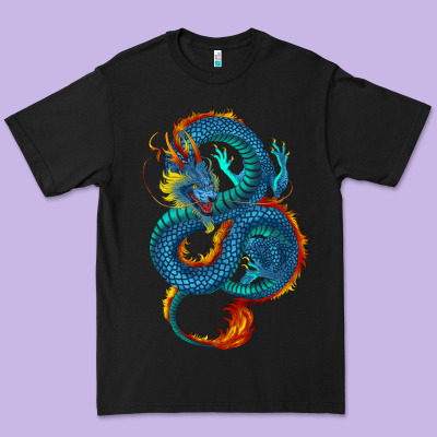 Premium Tee blue dragon