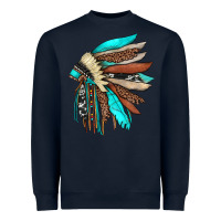 Navy indian headdress Heavyweight Sweatshirt - JahusDesignShop