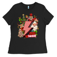 Black christmas season lightning bolt Ladies Tee - MaliasSmallBusiness