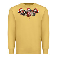 Antique Gold christmas holstein cows Premium Sweatshirt - LillyAllenDesigns